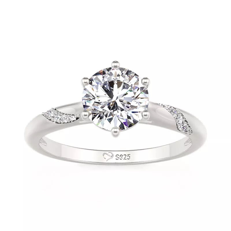 Jeulia Custom Twist Design Solitaire Wedding Band for Women
