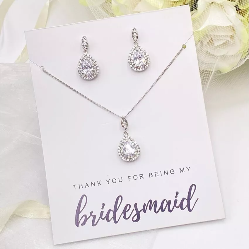 'Thank You For Being My Bridesmaid' Crystal Embellished Jewellery Set | LFXTYCRYS01